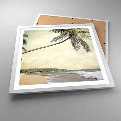 Affiche dans un cadre blanc - Poster - Rêve tropical - 50x50 cm