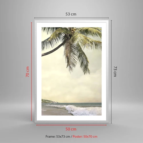 Affiche dans un cadre blanc - Poster - Rêve tropical - 50x70 cm