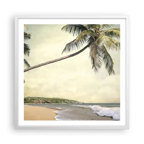 Affiche dans un cadre blanc - Poster - Rêve tropical - 60x60 cm