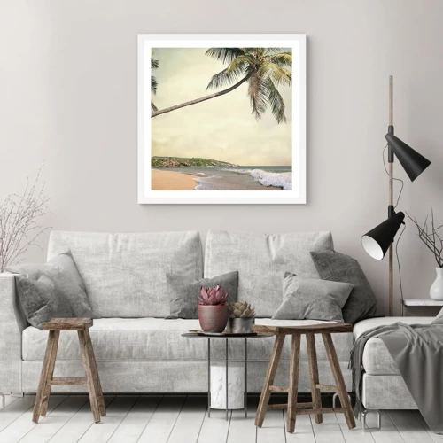Affiche dans un cadre blanc - Poster - Rêve tropical - 60x60 cm