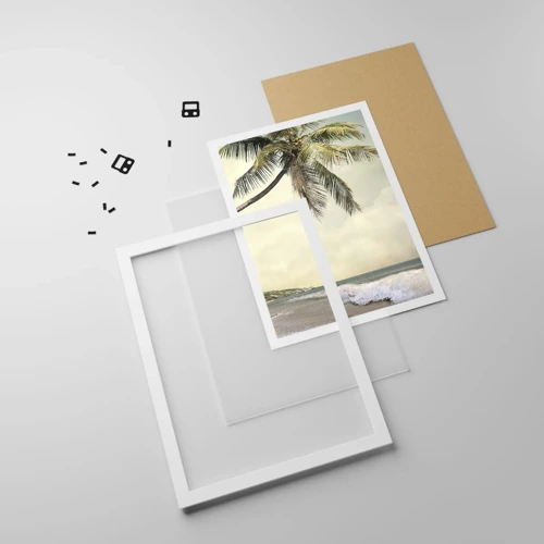 Affiche dans un cadre blanc - Poster - Rêve tropical - 70x100 cm