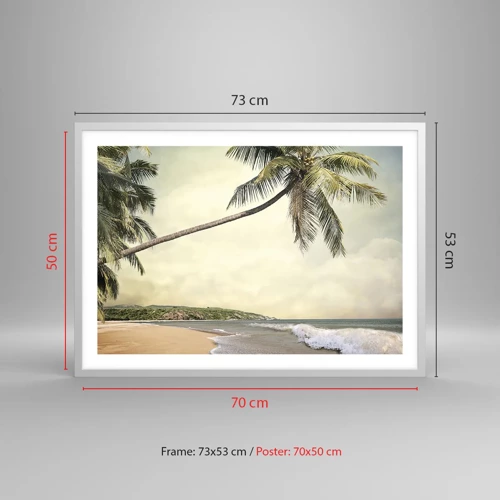 Affiche dans un cadre blanc - Poster - Rêve tropical - 70x50 cm