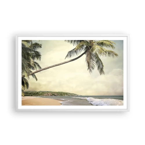 Affiche dans un cadre blanc - Poster - Rêve tropical - 91x61 cm