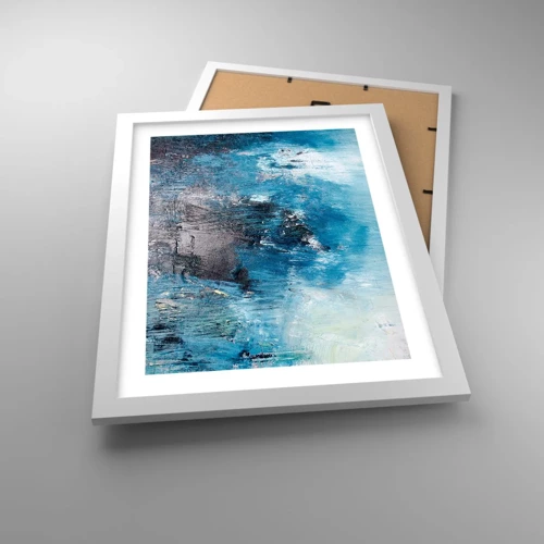 Affiche dans un cadre blanc - Poster - Rhapsodie en bleu - 30x40 cm