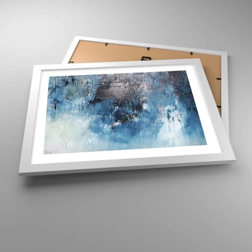 Affiche dans un cadre blanc - Poster - Rhapsodie en bleu - 40x30 cm