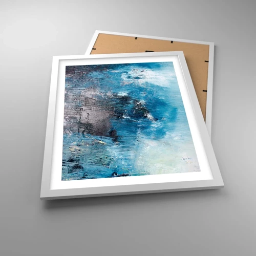 Affiche dans un cadre blanc - Poster - Rhapsodie en bleu - 40x50 cm