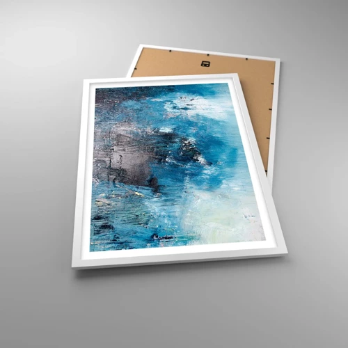 Affiche dans un cadre blanc - Poster - Rhapsodie en bleu - 50x70 cm