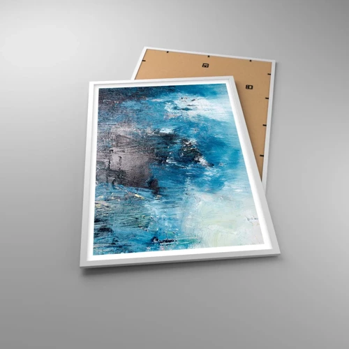 Affiche dans un cadre blanc - Poster - Rhapsodie en bleu - 61x91 cm