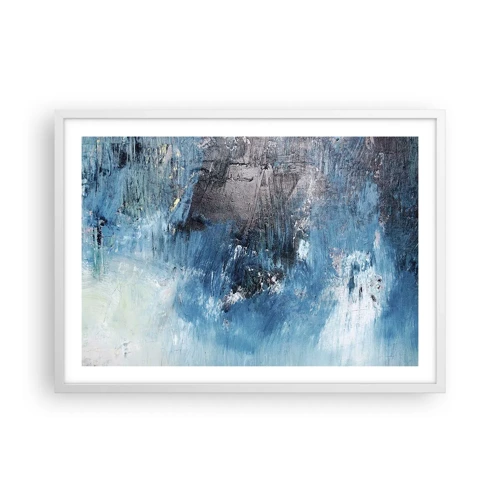 Affiche dans un cadre blanc - Poster - Rhapsodie en bleu - 70x50 cm