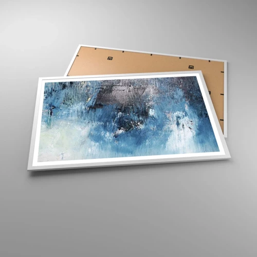 Affiche dans un cadre blanc - Poster - Rhapsodie en bleu - 91x61 cm