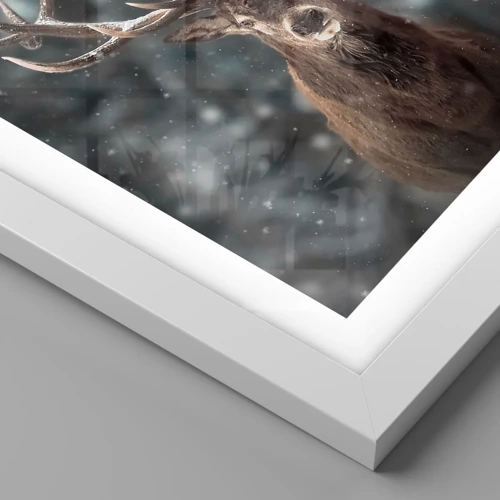 Affiche dans un cadre blanc - Poster - Roi de la forêt couronné - 100x70 cm