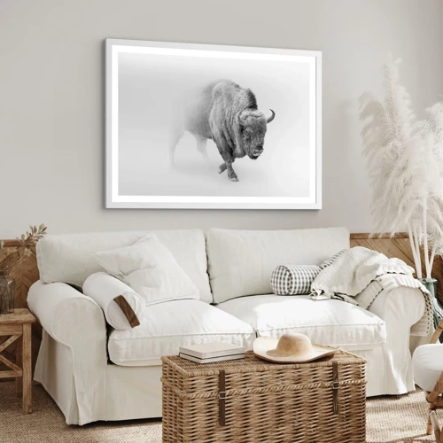 Affiche dans un cadre blanc - Poster - Roi de la prairie - 40x30 cm