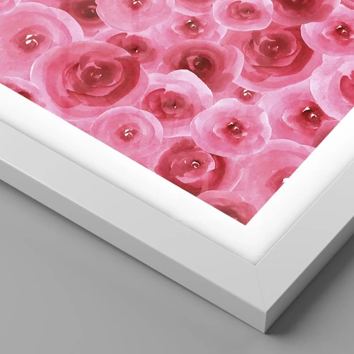 Affiche dans un cadre blanc - Poster - Roses en-haut et en-bas - 30x40 cm