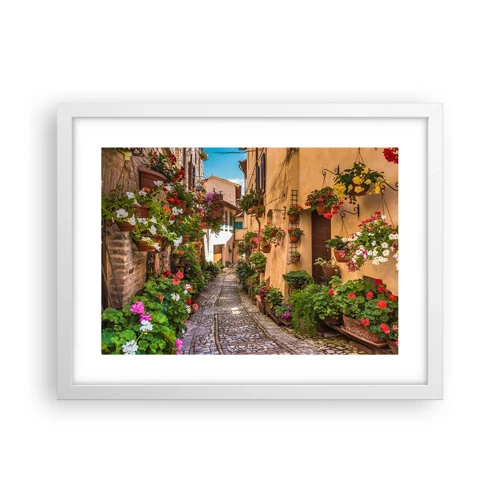 Affiche dans un cadre blanc - Poster - Ruelle italienne - 40x30 cm