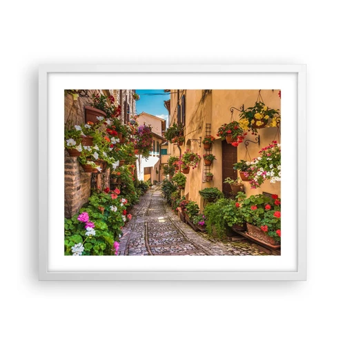 Affiche dans un cadre blanc - Poster - Ruelle italienne - 50x40 cm