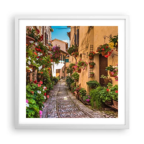 Affiche dans un cadre blanc - Poster - Ruelle italienne - 50x50 cm