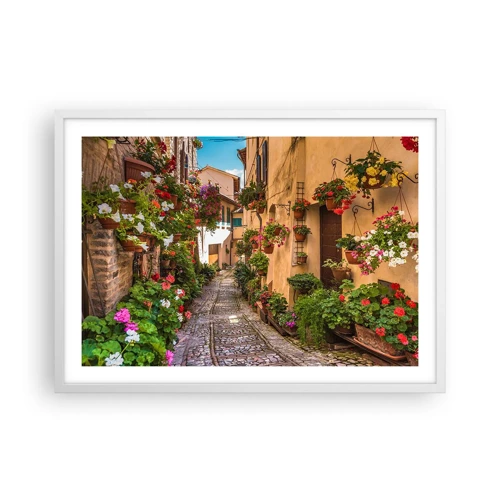 Affiche dans un cadre blanc - Poster - Ruelle italienne - 70x50 cm