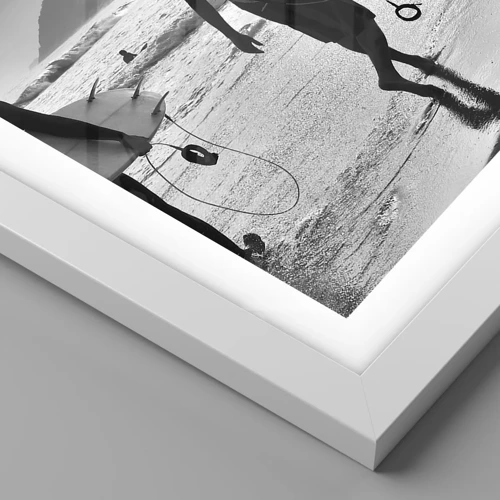 Affiche dans un cadre blanc - Poster - Samba sur une vague - 70x100 cm
