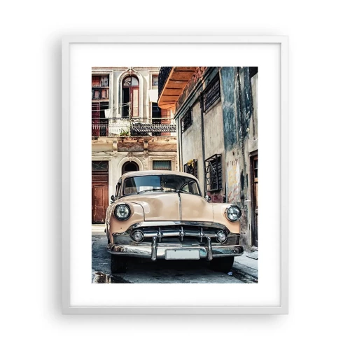 Affiche dans un cadre blanc - Poster - Sieste à La Havane - 40x50 cm