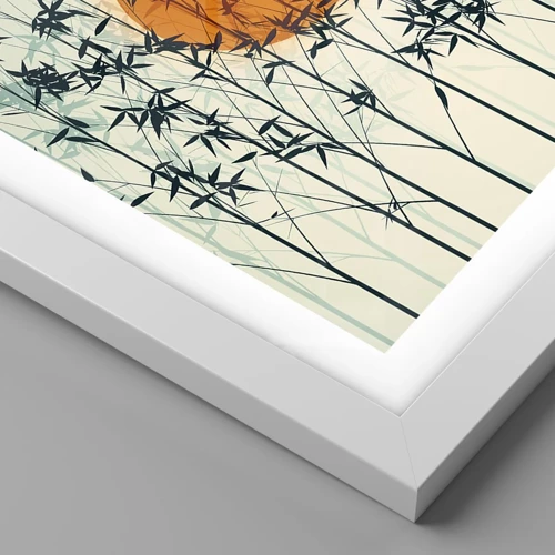 Affiche dans un cadre blanc - Poster - Soleil japonnais - 30x40 cm