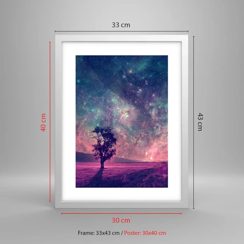 Affiche dans un cadre blanc - Poster - Sous un ciel magique - 30x40 cm
