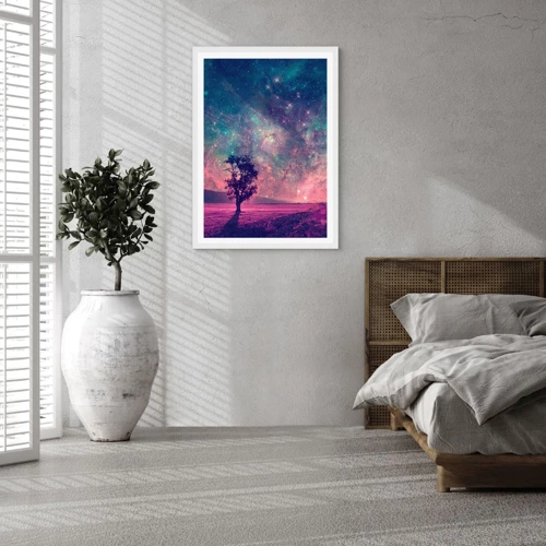 Affiche dans un cadre blanc - Poster - Sous un ciel magique - 50x70 cm