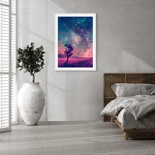 Affiche dans un cadre blanc - Poster - Sous un ciel magique - 70x100 cm