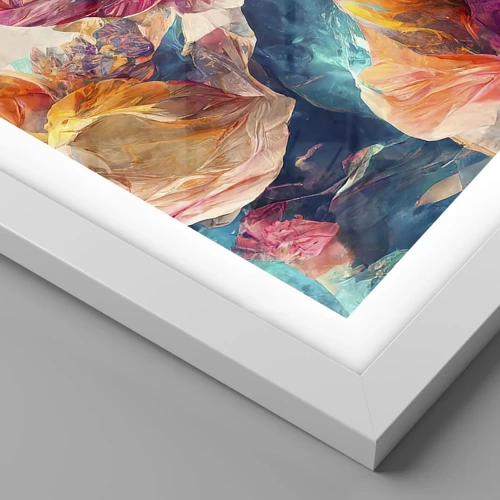 Affiche dans un cadre blanc - Poster - Splendeur colorée du bouquet - 60x60 cm