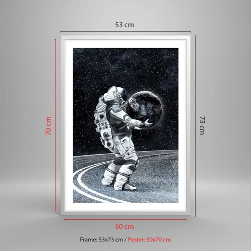 Affiche dans un cadre blanc - Poster - Sur la Voie Lactée - 50x70 cm