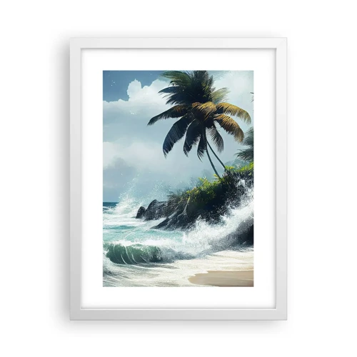 Affiche dans un cadre blanc - Poster - Sur une côte tropicale - 30x40 cm