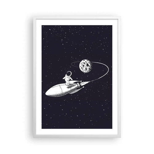 Affiche dans un cadre blanc - Poster - Surfeur de l'espace - 50x70 cm