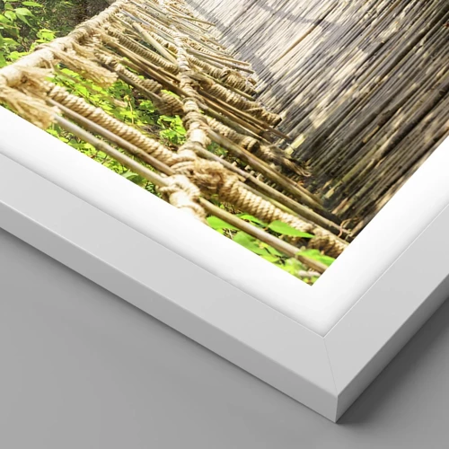 Affiche dans un cadre blanc - Poster - Suspendu dans la nature - 50x40 cm