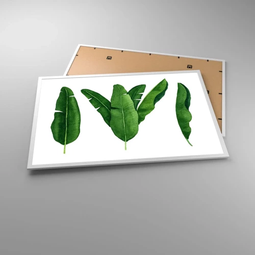 Affiche dans un cadre blanc - Poster - Symétrie verte - 91x61 cm