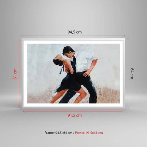 Affiche dans un cadre blanc - Poster - Tango de mes rêves et pensées - 91x61 cm