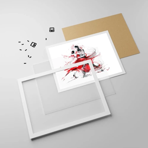 Affiche dans un cadre blanc - Poster - Tango - le rythme de la passion - 100x70 cm