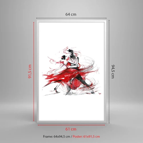 Affiche dans un cadre blanc - Poster - Tango - le rythme de la passion - 61x91 cm