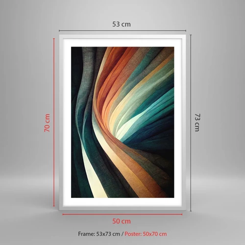 Affiche dans un cadre blanc - Poster - Tissé à partir de couleurs - 50x70 cm