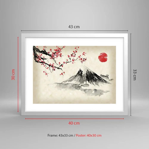 Affiche dans un cadre blanc - Poster - Tomber amoureux du Japon - 40x30 cm