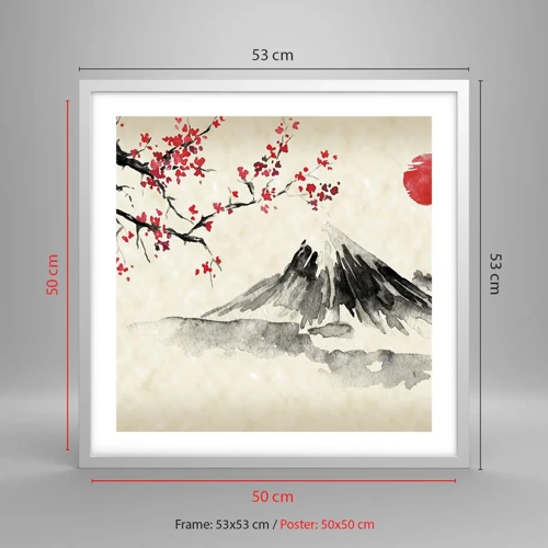 Affiche dans un cadre blanc - Poster - Tomber amoureux du Japon - 50x50 cm