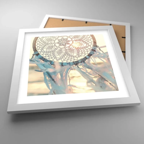 Affiche dans un cadre blanc - Poster - Totem en dentelle - 30x30 cm