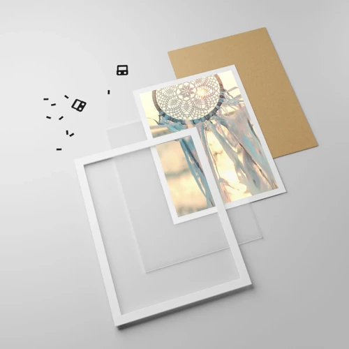 Affiche dans un cadre blanc - Poster - Totem en dentelle - 40x50 cm