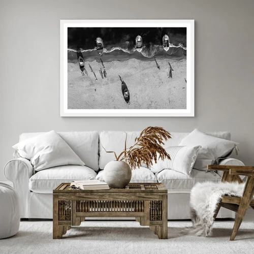 Affiche dans un cadre blanc - Poster - Toujours sur le rivage… - 40x40 cm