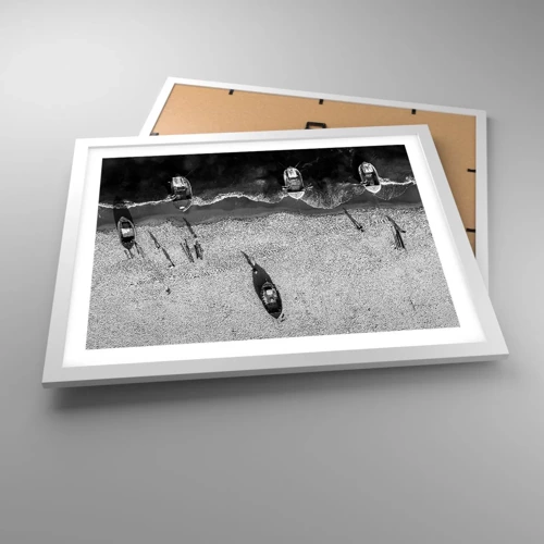 Affiche dans un cadre blanc - Poster - Toujours sur le rivage… - 50x40 cm