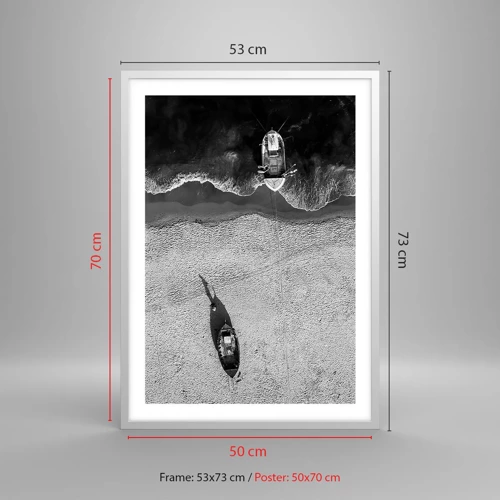 Affiche dans un cadre blanc - Poster - Toujours sur le rivage… - 50x70 cm