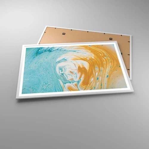 Affiche dans un cadre blanc - Poster - Tourbillon pastel - 91x61 cm