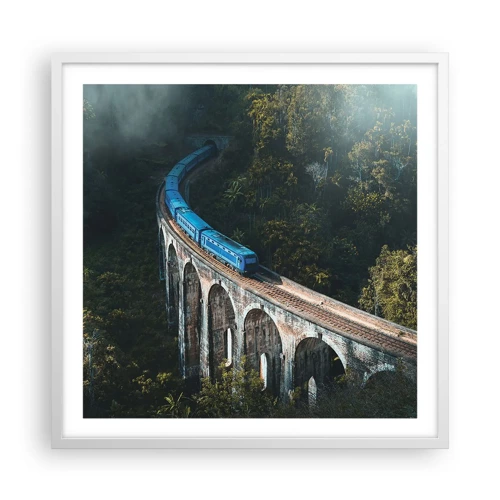 Affiche dans un cadre blanc - Poster - Train nature - 60x60 cm
