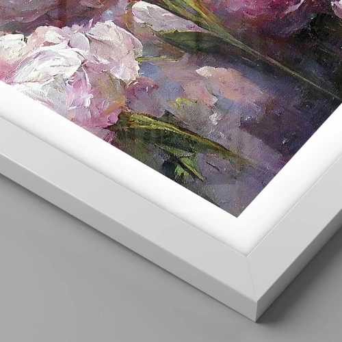 Affiche dans un cadre blanc - Poster - Un bouquet plein de vie - 100x70 cm
