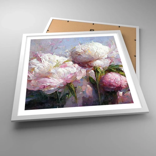 Affiche dans un cadre blanc - Poster - Un bouquet plein de vie - 50x50 cm