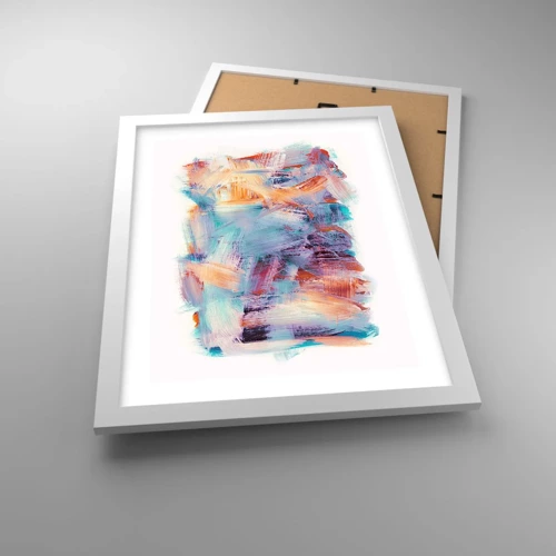 Affiche dans un cadre blanc - Poster - Un désordre coloré - 30x40 cm