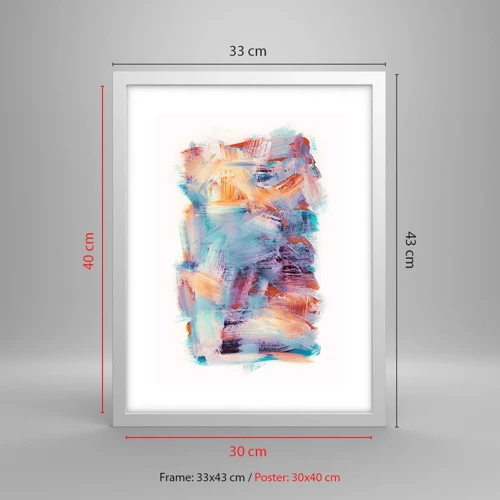 Affiche dans un cadre blanc - Poster - Un désordre coloré - 30x40 cm